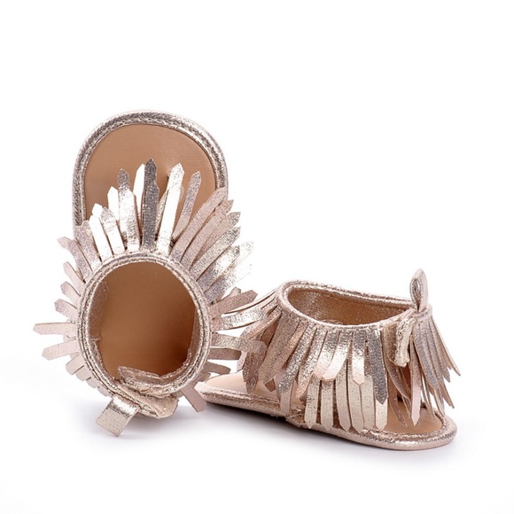 Baby Girl Fun Gold Fringe Sandal Bootie - Picture 6 of 7